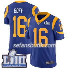 Los Angeles Rams Tröjor Jared Goff 16 Nike Royal 2019 Super Bowl LIII - Herr